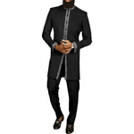 African Youth Brown Stand Collar Dashiki Shirt Suit – Slim Fit Bazin Riche Casual Outfit - Free Delivery Worldwide only at Flexi Africa