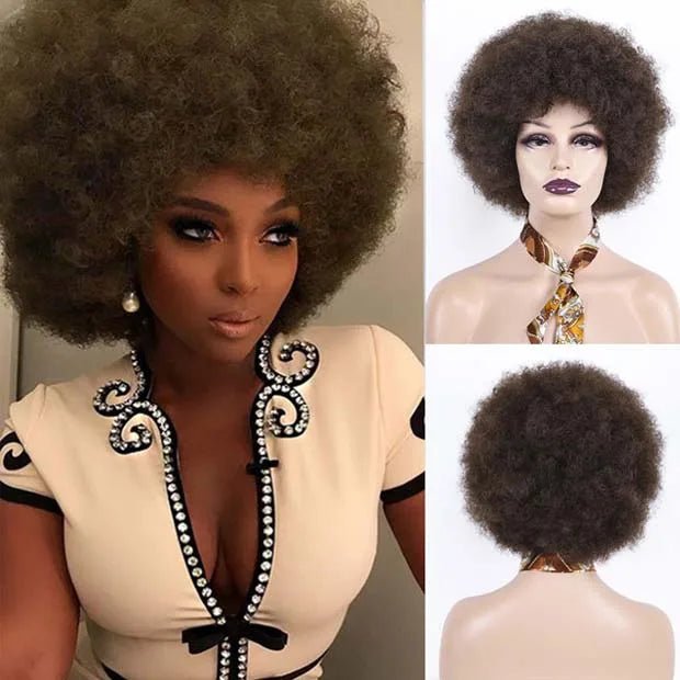Afro Kinky Curly Synthetic Wig for Black Women - Flexi Africa - Free Delivery Worldwide only at www.flexiafrica.com