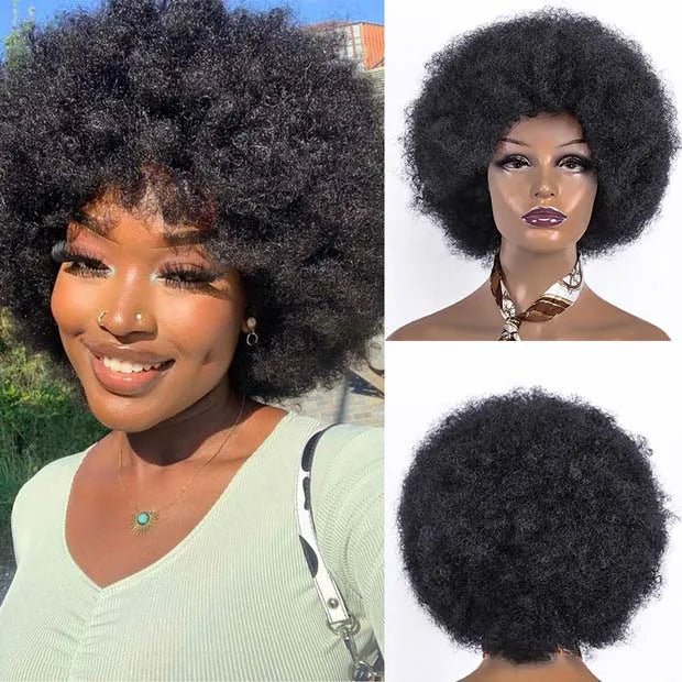 Afro Kinky Curly Synthetic Wig for Black Women - Flexi Africa - Free Delivery Worldwide only at www.flexiafrica.com