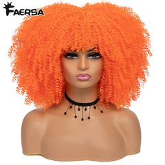 Afro Kinky Curly Wig for Black Women - Short, Synthetic, Blonde, Red, Ombre, Glueless, High - Free Delivery Worldwide