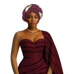 Already Made Big Braid Turban Cap – Nigerian Aso Oke Auto Gele Party Headwrap - Free Delivery Worldwide only at Flexi Africa