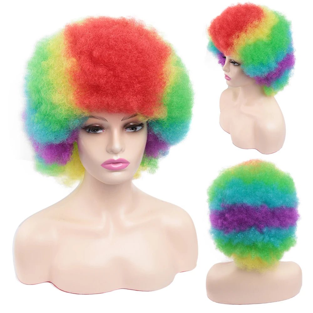 Amir Afro Wig Short Kinky Curly Wig With Bangs Black Natural Ombre Synthetic Hair For Women Party Dance Female Bob Wigs - Flexi Africa - Free Delivery Worldwide only at www.flexiafrica.com