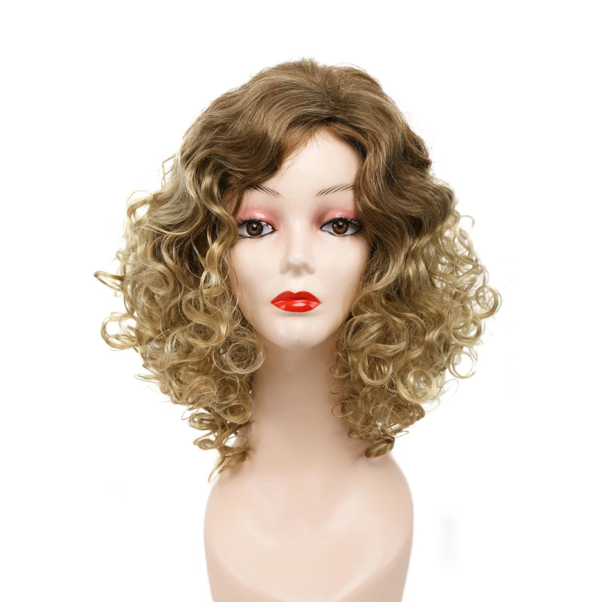 Amir Synthetic Wig Afro Curly Hair Wigs Brown Short Kinky Curly Fluffy Blond Wigs - Flexi Africa - Free Delivery Worldwide only at www.flexiafrica.com