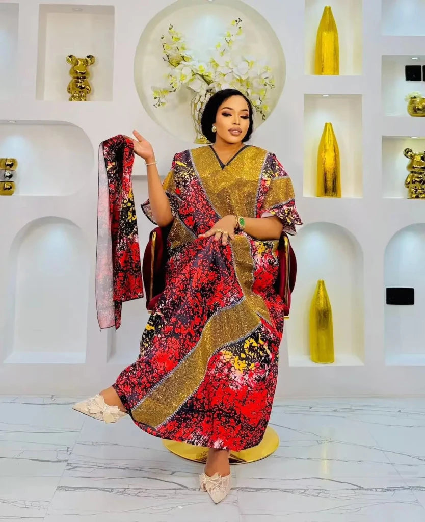 Ankara African Style Maxi Dress – Women’s Loose Long Summer Print Dress - Free Delivery Worldwide only at Flexi Africa