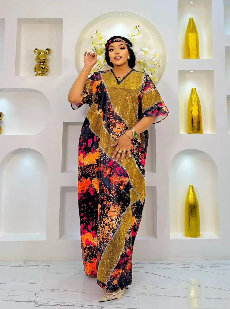 Ankara African Style Maxi Dress – Women’s Loose Long Summer Print Dress - Free Delivery Worldwide only at Flexi Africa