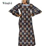 Ankara Fashion Robe Africaine Floral Print African Clothing Maxi Long Bell Sleeves Dashiki African Dresses for Women WY3937 - Free Delivery Worldwide only at Flexi Africa