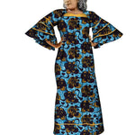 Ankara Fashion Robe Africaine Floral Print African Clothing Maxi Long Bell Sleeves Dashiki African Dresses for Women WY3937 - Free Delivery Worldwide only at Flexi Africa