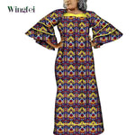 Ankara Fashion Robe Africaine Floral Print African Clothing Maxi Long Bell Sleeves Dashiki African Dresses for Women WY3937 - Free Delivery Worldwide only at Flexi Africa