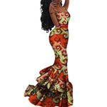 Ankara Print Strappy Maxi Dress - Free Delivery Worldwide only at Flexi Africa