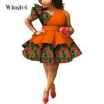 Ankara Strapless Layered Dress – African Dashiki Evening & Wedding Gown - Free Delivery Worldwide only at Flexi Africa
