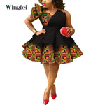 Ankara Strapless Layered Dress – African Dashiki Evening & Wedding Gown - Free Delivery Worldwide only at Flexi Africa