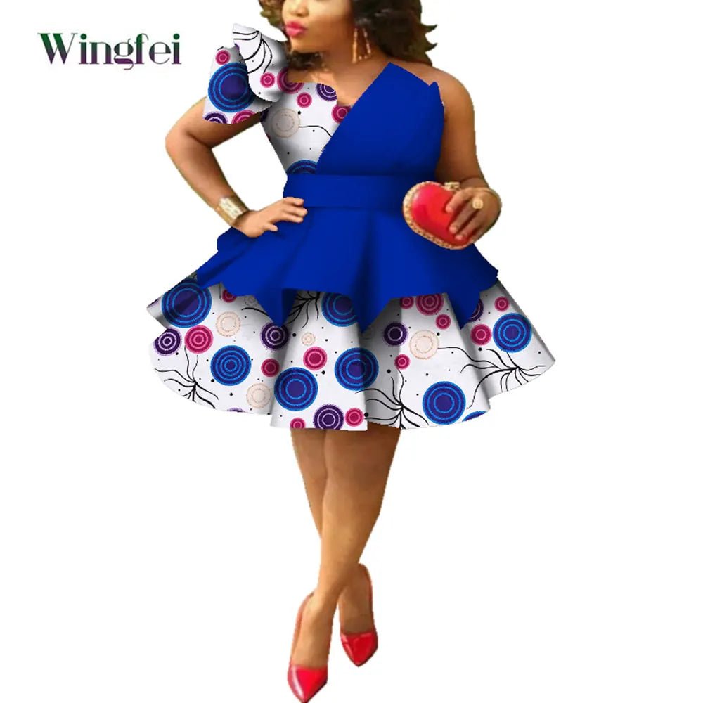 Ankara Strapless Layered Dress – African Dashiki Evening & Wedding Gown - Free Delivery Worldwide only at Flexi Africa