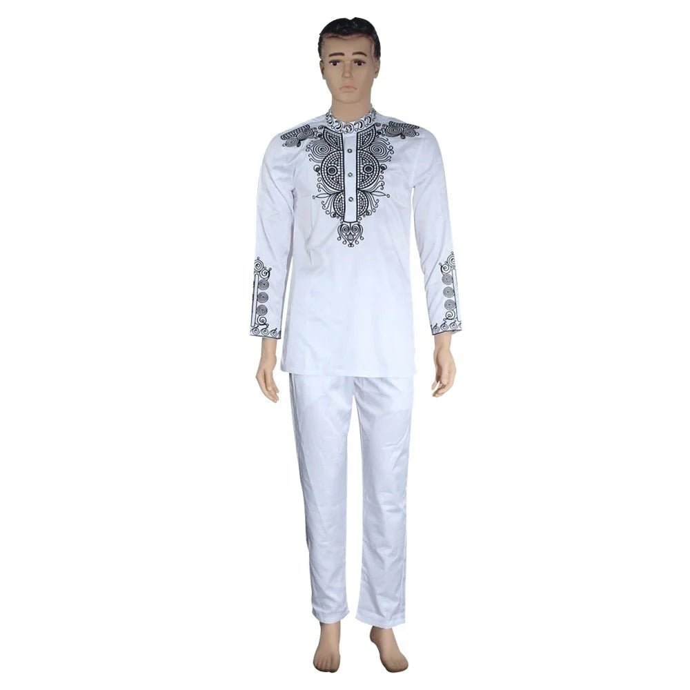 Authentic African Style: Men's Dashiki Top and Pant Set for the Fashion - Forward Gentleman - Free Delivery Worldwide only at Flexi Africa