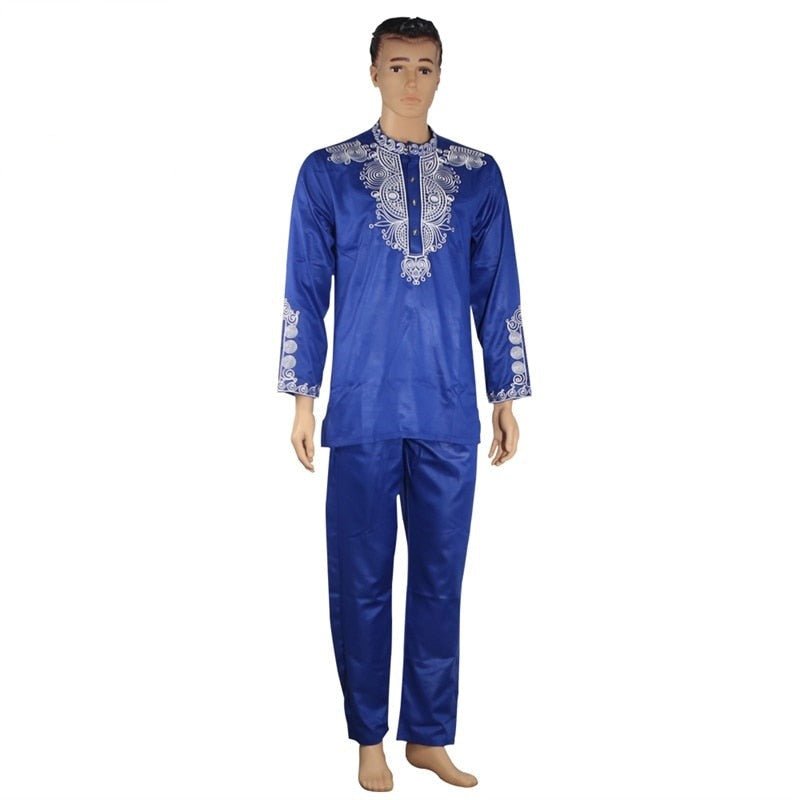 Authentic African Style: Men's Dashiki Top and Pant Set for the Fashion-Forward Gentleman - Flexi Africa - Free Delivery