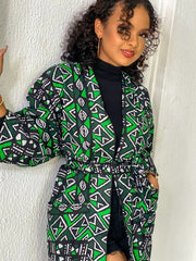 Authentic African Style: Women's Short Kimono Jacket with Traditional Patterns - Free Delivery Worldwide only at Flexi Africa