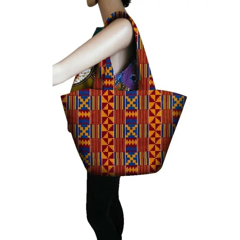Authentic African Wax Fabric for Sewing: Vibrant Prints for Handcrafted Women's Fashion Bags with Full Lining - Flexi Africa