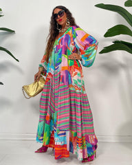 Autumn New African Dresses For Women Vetement Femme Dashiki Abaya Print Maxi Dress Africa Clothes Dashiki Ankara Dresses - Free Delivery Worldwide only at Flexi Africa