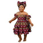 Bazin Riche African Ankara Party Dress for Girls – Multilayer Ruffle Design - Free Delivery Worldwide only at Flexi Africa