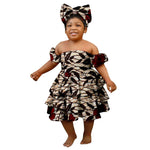 Bazin Riche African Ankara Party Dress for Girls – Multilayer Ruffle Design - Free Delivery Worldwide only at Flexi Africa