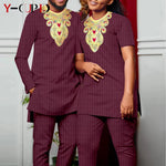 Bazin Riche African Couples Matching Outfit Set - Free Delivery Worldwide only at Flexi Africa