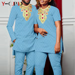 Bazin Riche African Couples Matching Outfit Set - Free Delivery Worldwide only at Flexi Africa