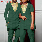 Bazin Riche African Couples Matching Outfit Set - Free Delivery Worldwide only at Flexi Africa
