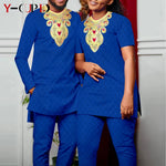 Bazin Riche African Couples Matching Outfit Set - Free Delivery Worldwide only at Flexi Africa