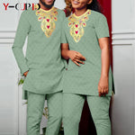 Bazin Riche African Couples Matching Outfit Set - Free Delivery Worldwide only at Flexi Africa