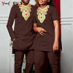Bazin Riche African Couples Matching Outfit Set - Free Delivery Worldwide only at Flexi Africa