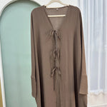 Black Open Abaya Cardigan for Women – Modest Luxury Eid, Party & Vacation Robe - Free Delivery Worldwide only at Flexi Africa
