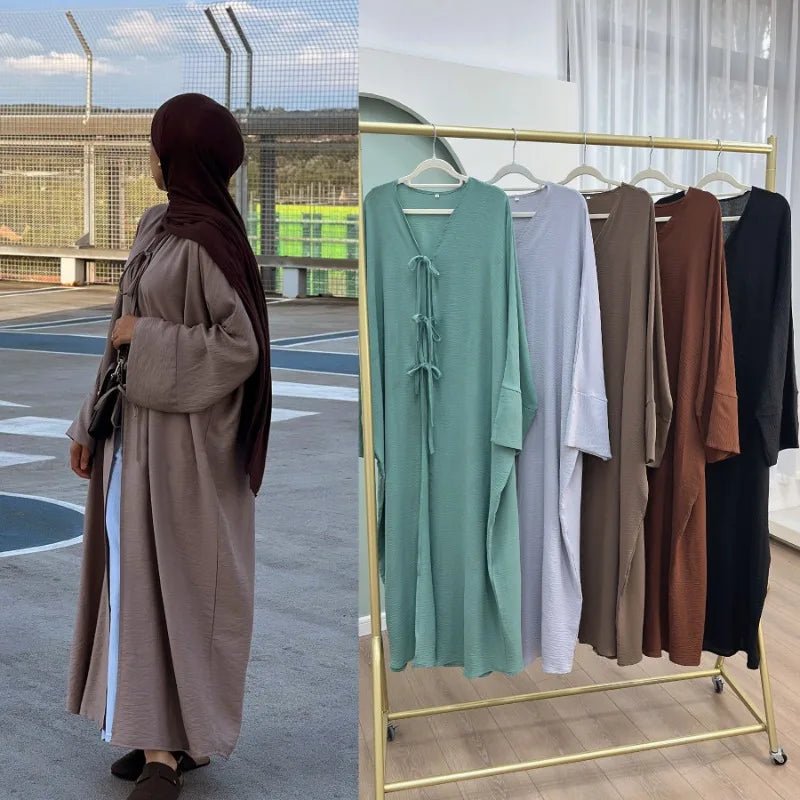 Black Open Abaya Cardigan for Women – Modest Luxury Eid, Party & Vacation Robe - Free Delivery Worldwide only at Flexi Africa