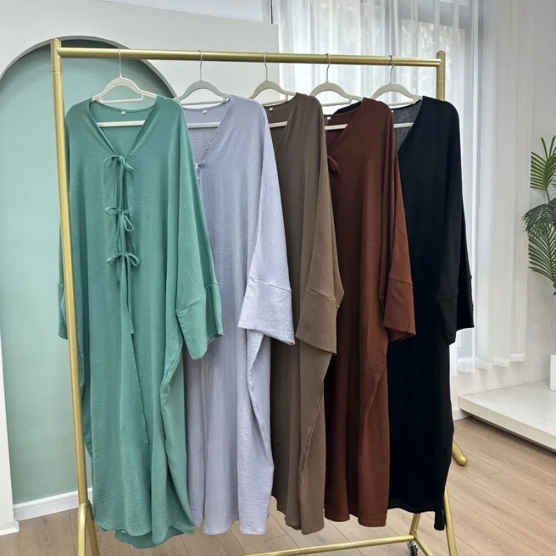 Black Open Abaya Cardigan for Women – Modest Luxury Eid, Party & Vacation Robe - Free Delivery Worldwide only at Flexi Africa