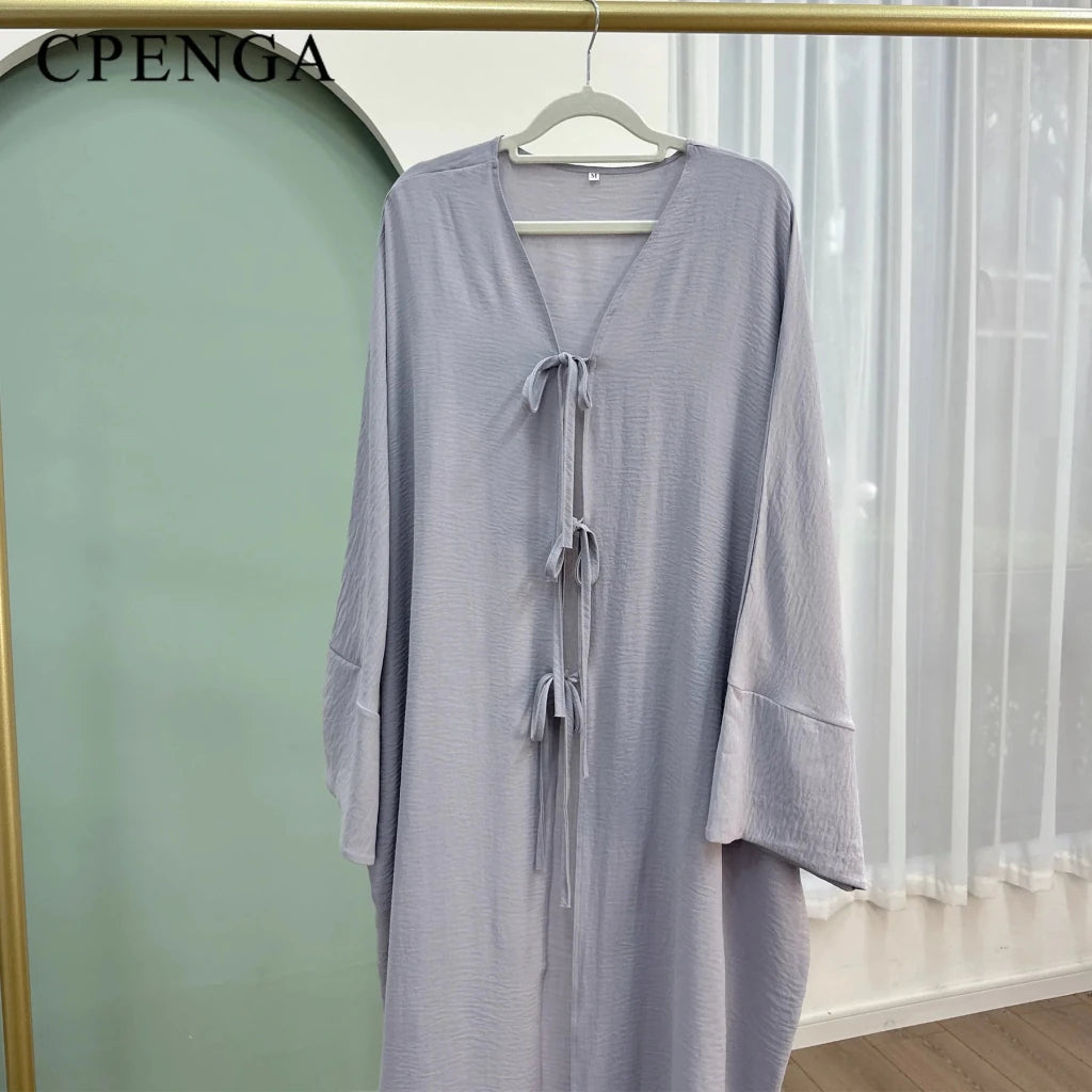 Black Open Abaya Cardigan for Women – Modest Luxury Eid, Party & Vacation Robe - Free Delivery Worldwide only at Flexi Africa