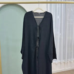 Black Open Abaya Cardigan for Women – Modest Luxury Eid, Party & Vacation Robe - Free Delivery Worldwide only at Flexi Africa