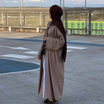 Black Open Abaya Cardigan for Women – Modest Luxury Eid, Party & Vacation Robe - Free Delivery Worldwide only at Flexi Africa