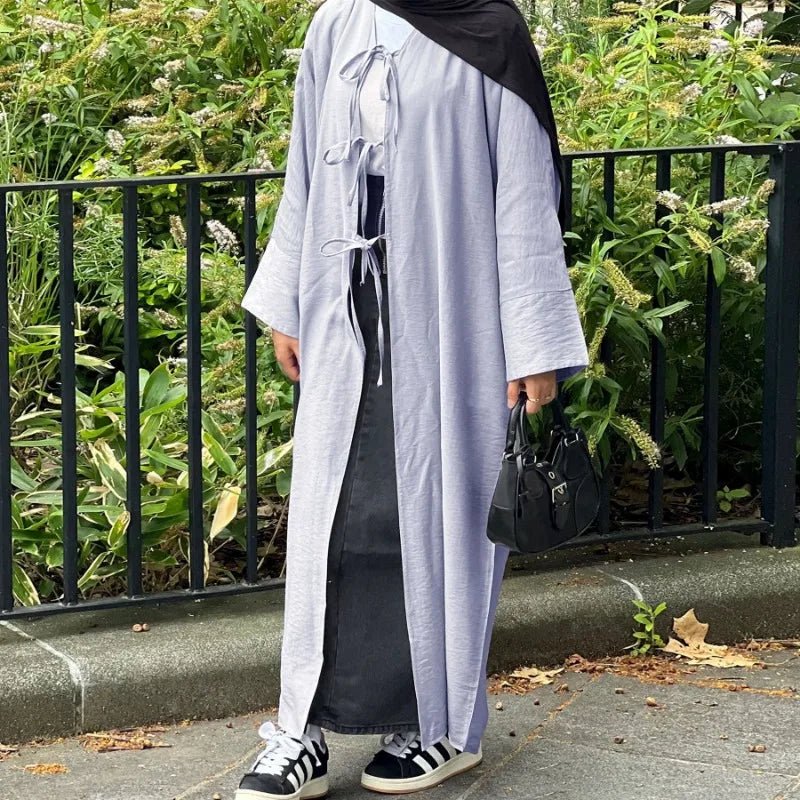 Black Open Abaya Cardigan for Women – Modest Luxury Eid, Party & Vacation Robe - Free Delivery Worldwide only at Flexi Africa