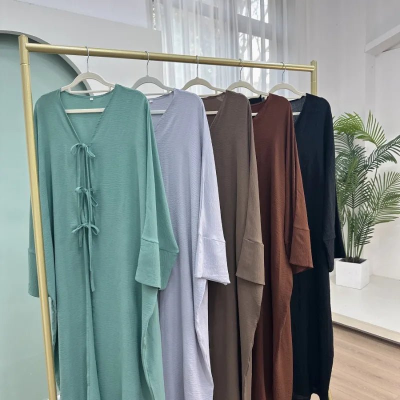 Black Open Abaya Cardigan for Women – Modest Luxury Eid, Party & Vacation Robe - Free Delivery Worldwide only at Flexi Africa