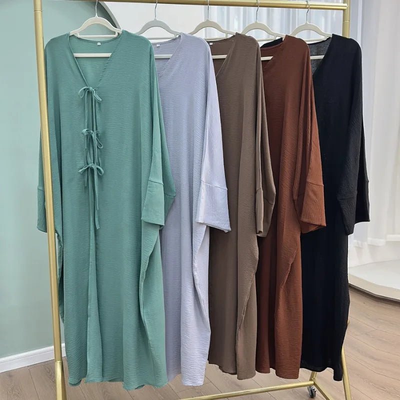 Black Open Abaya Cardigan for Women – Modest Luxury Eid, Party & Vacation Robe - Free Delivery Worldwide only at Flexi Africa