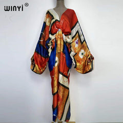 Bohemian Elegance: Silk Rayon Maxi Beach Dress with Hand-Rolled Feel - Flexi Africa - Free Delivery www.flexiafrica.com