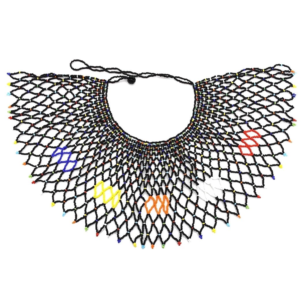 Bohemian Multicolored Beaded Choker: Vibrant Tribal Necklace for Women's Party Wear - Flexi Africa - www.flexiafrica.com