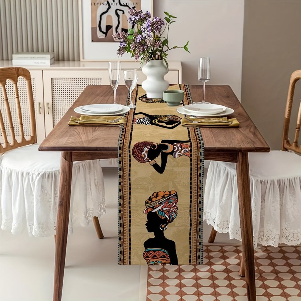 Boho Chic African - Inspired Table Runner – Rectangle Farmhouse Knit Decor - Free Delivery Worldwide only at Flexi Africa