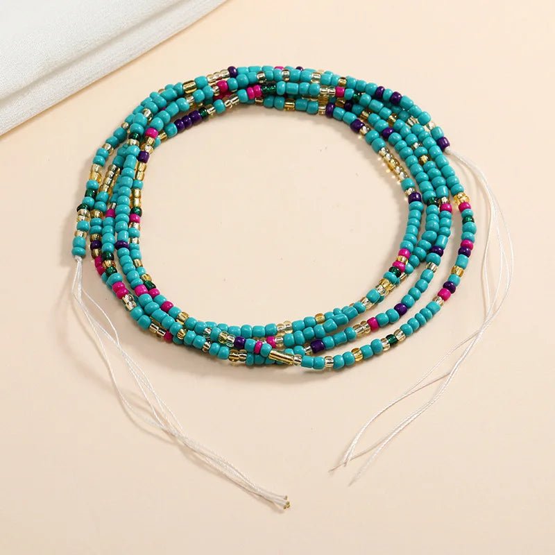 Boho Chic: Vibrant Beaded Waist Chains for Women - Flexi Africa - Free Delivery Worldwide only at www.flexiafrica.com