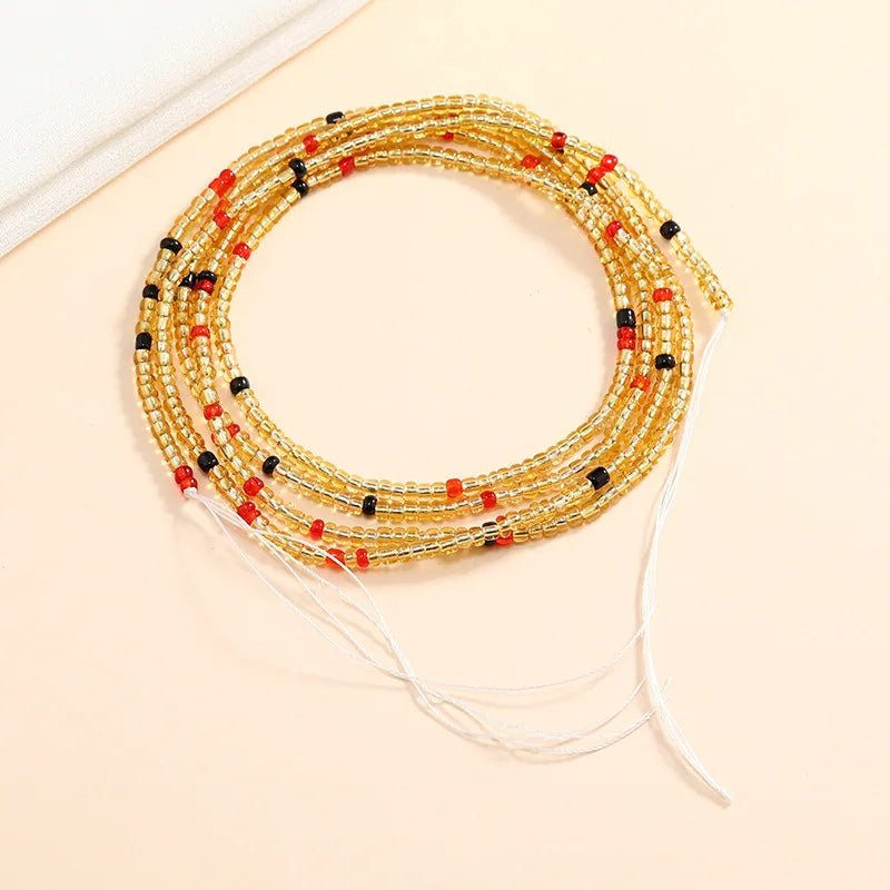 Boho Chic: Vibrant Beaded Waist Chains for Women - Flexi Africa - Flexi Africa offers Free Delivery Worldwide - Vibrant African traditional clothing showcasing bold prints and intricate designs
