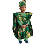 Boys' African-Print Tunic, Trousers & Hat Outfit - Free Delivery Worldwide only at Flexi Africa