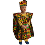 Boys' African-Print Tunic, Trousers & Hat Outfit - Free Delivery Worldwide only at Flexi Africa