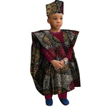 Boys' African-Print Tunic, Trousers & Hat Outfit - Free Delivery Worldwide only at Flexi Africa