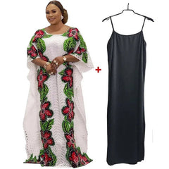 Chic African Bazin Riche Dresses: Effortlessly Elegant Women's Casual Maxi Dress - Flexi Africa - www.flexiafrica.com