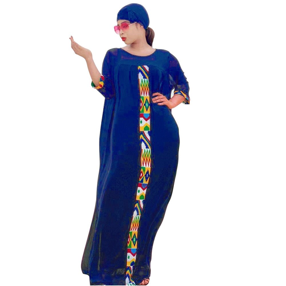 Chiffon High Street Dress: Autumn Abaya Women Solid Elegant Dresses - Flexi Africa - Flexi Africa offers Free Delivery Worldwide - Vibrant African traditional clothing showcasing bold prints and intricate designs