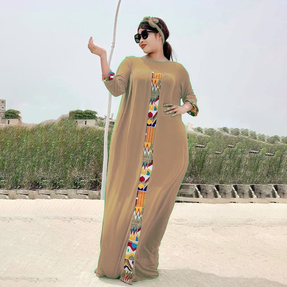 Chiffon High Street Dress: Autumn Abaya Women Solid Elegant Dresses - Flexi Africa - Flexi Africa offers Free Delivery Worldwide - Vibrant African traditional clothing showcasing bold prints and intricate designs