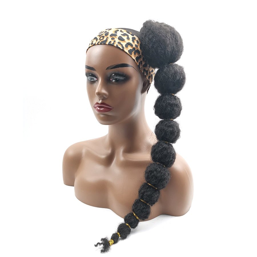 Clip-In Afro Puff Ponytail Hair Extension for Black Women 18" - Flexi Africa - Flexi Africa offers Free Delivery Worldwide - Vibrant African traditional clothing showcasing bold prints and intricate designs